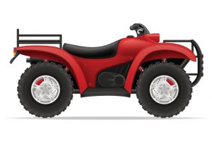 atv motorcycle on four wheels off roads vector illustration isolated on white background